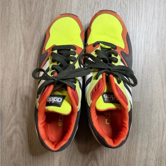 adidas Neon Orange and Yellow Athletic Sneakers - Picture 3 of 8